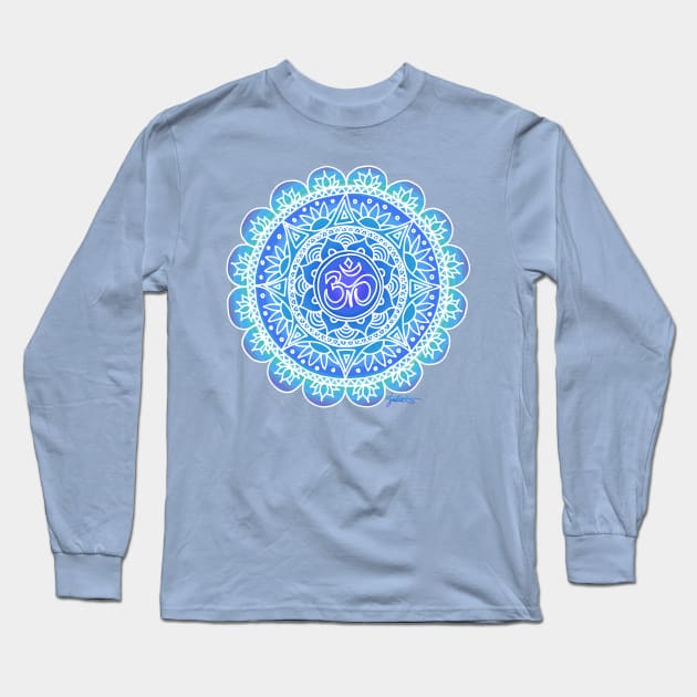 Blue Ohm Mandala Long Sleeve T-Shirt by julieerindesigns